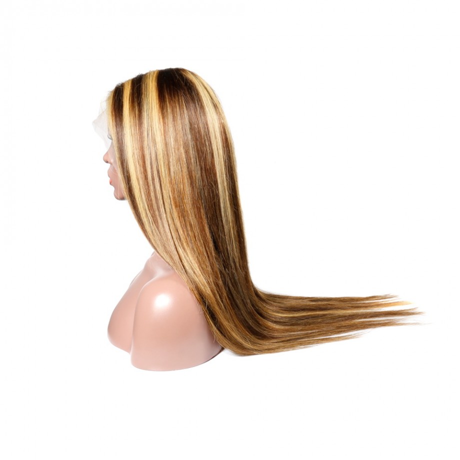 Uglam 4X4 Closure Wig Piano Color Highlight #4/27 Straight
