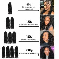Uglma Kinky Curly Feather Crochet Human Hair Extensions Natural Black 100g Lightweight Individual Crochet Hair for Full Volume