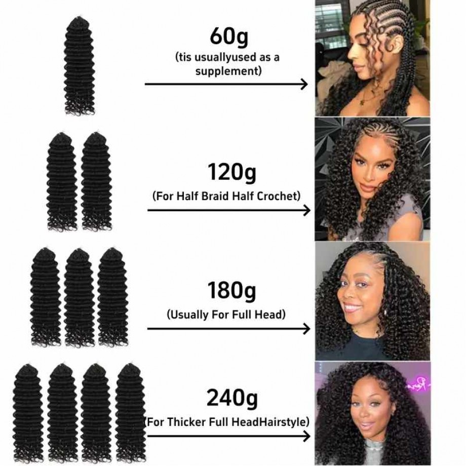 Uglma Kinky Curly Feather Crochet Human Hair Extensions Natural Black 100g Lightweight Individual Crochet Hair for Full Volume