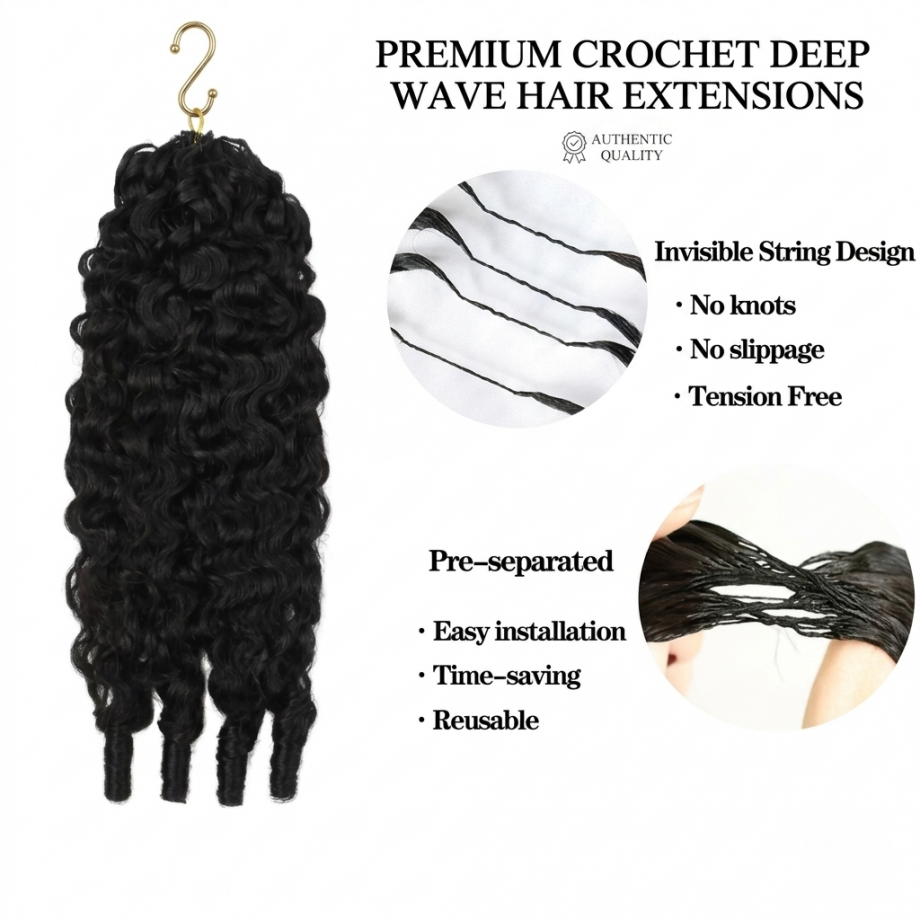 Uglma Kinky Curly Feather Crochet Human Hair Extensions Natural Black 100g Lightweight Individual Crochet Hair for Full Volume