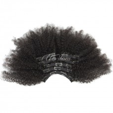 Uglam Clips Human Hair Extension Afro Kinky Curly (7 pcs/set)