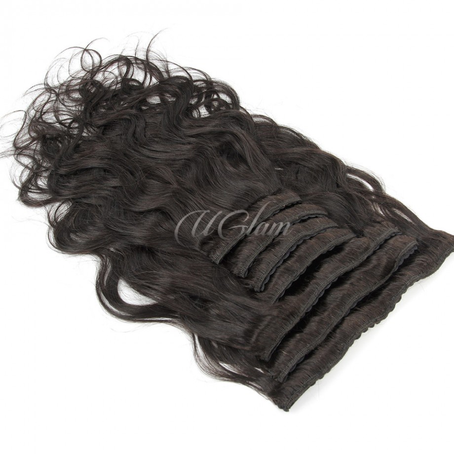 Uglam Clips Human Hair Extension Body Wave (7 pcs/set)