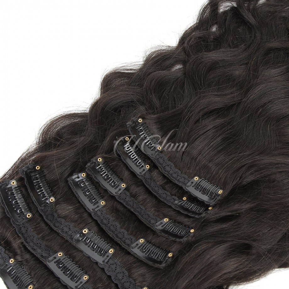 Uglam Clips Human Hair Extension Body Wave (7 pcs/set)