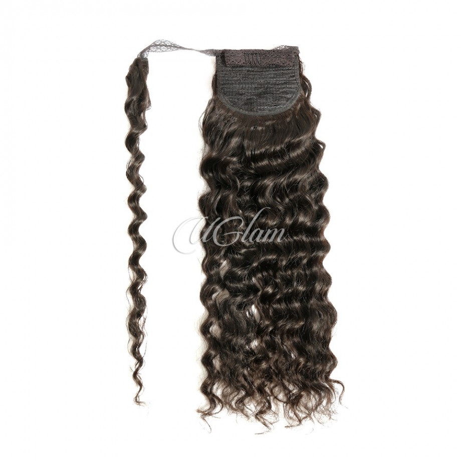 Uglam Human Virgin Hair Ponytail Extension Loose Deep Wave 