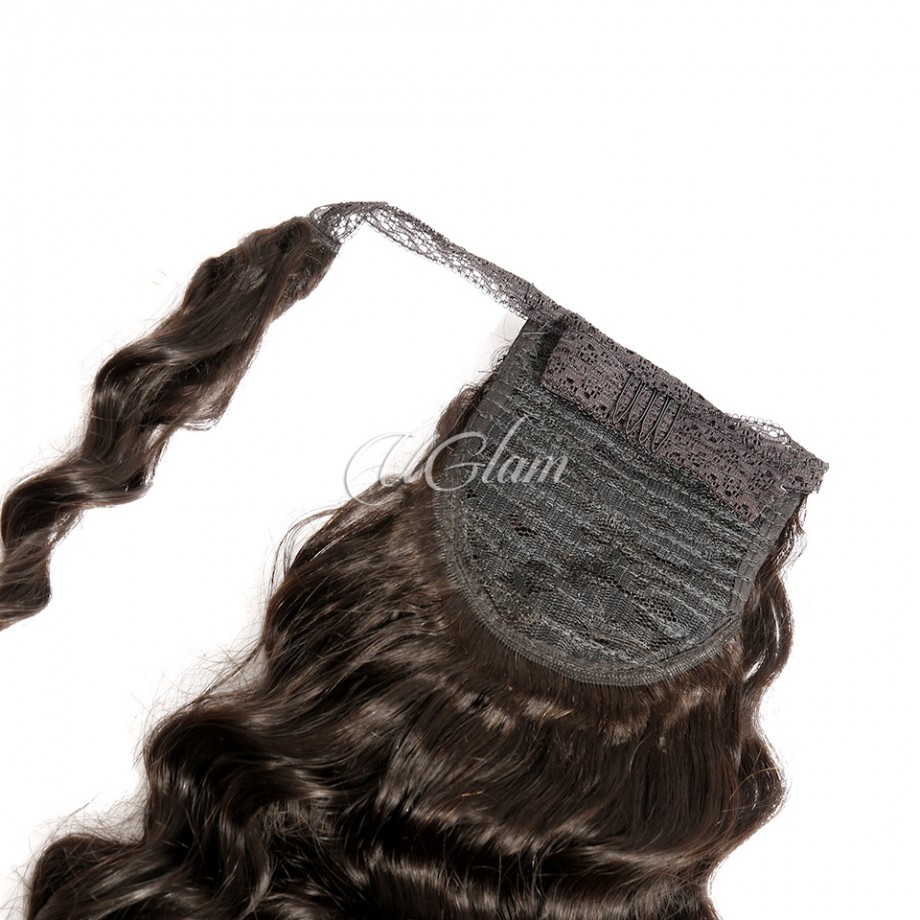 Uglam Human Virgin Hair Ponytail Extension Loose Deep Wave 