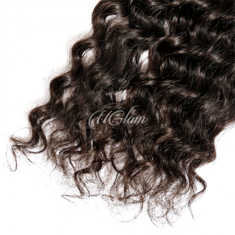 Uglam Human Virgin Hair Ponytail Extension Loose Deep Wave 