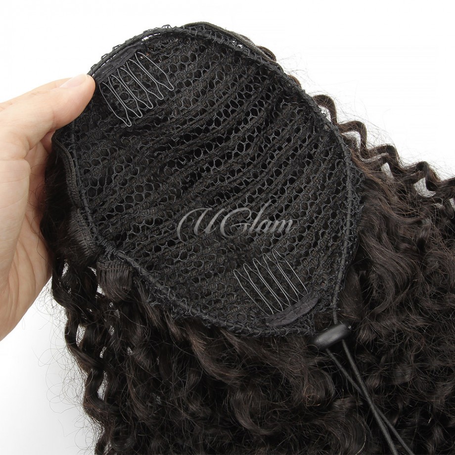 Uglam Extensions Deep Wave With Drawstring Ponytail