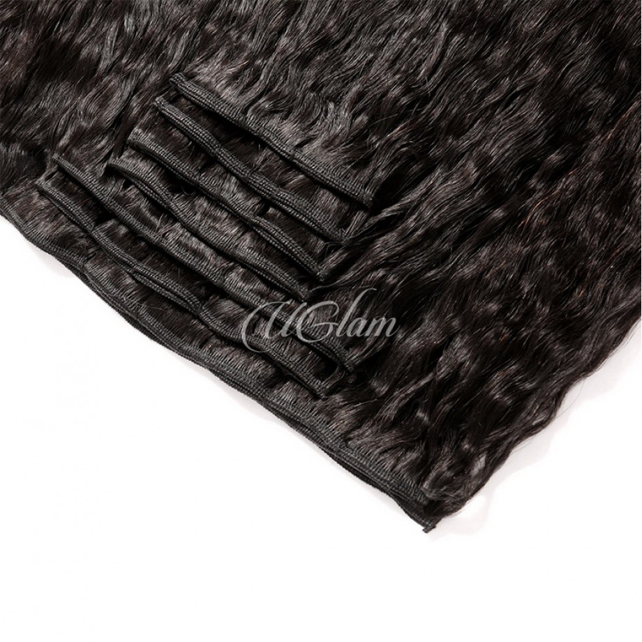Uglam Clips Human Hair Extension Kinky Straight (7 pcs/set)