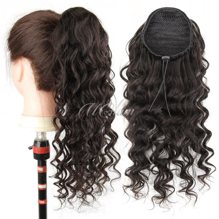 Uglam Extensions Loose Deep Wave With Drawstring Ponytail