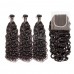 Virgin Water Wave Hair Bundles With 4x4 Lace Closure