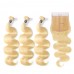 Uglam Bundles With 5x5 Lace Closure Honey Blonde #613 Color Body Wave
