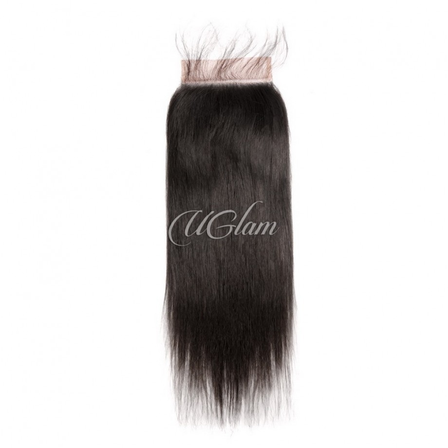 Virgin Straight Hair Bundles With 5X5 Transparent&HD Lace Closure