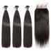 Uglam 5X5 Transparent&HD Lace Closure With Bundles Straight 