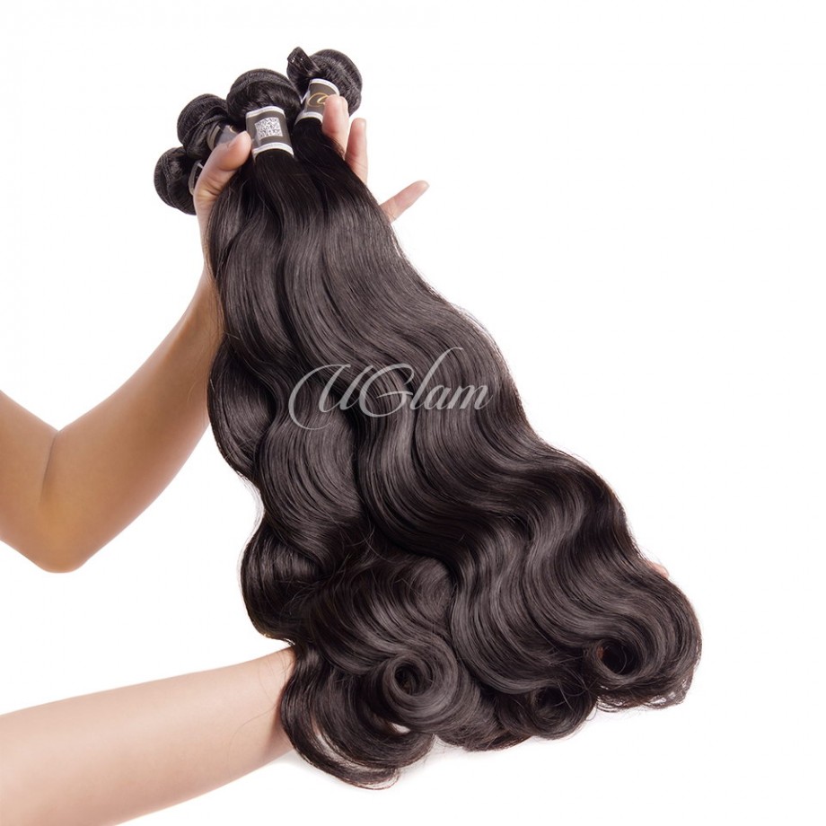 Virgin Body Wave Hair Bundles With 6x6 Transparent Lace Closure