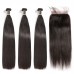 Uglam 6x6 Transparent Lace Closure With Bundles Straight 