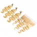 Human Hair Bundles With 13x4 Lace Frontal Closure Honey Blonde #613 Color Body Wave