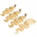 Uglam Bundles With 4x4 Lace Closure Blonde #613 Color Body Wave