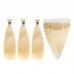 Human Hair Bundles With 13x4 Lace Frontal Closure Honey Blonde #613 Color Straight