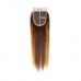 Uglam Double Drawn Bundles With 4X4 Swiss Lace Closure Piano Color #4/27 Straight