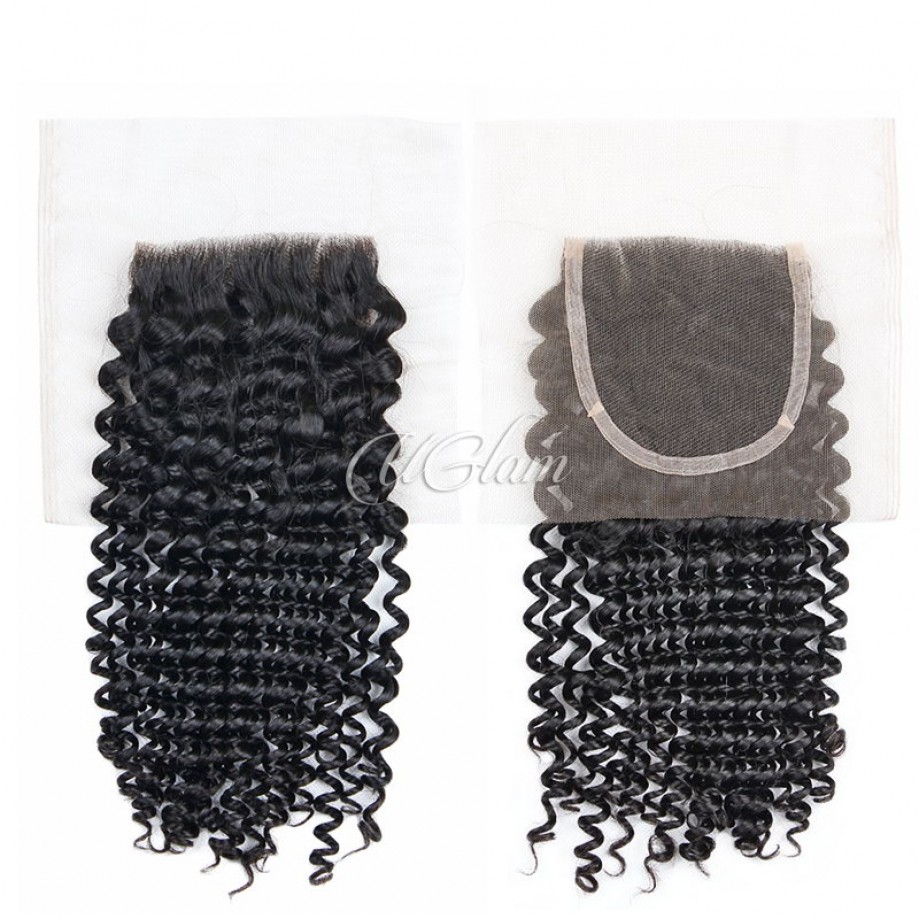 Uglam Virgin Hair Bundles With 4x4 Lace Closure Kinky Curly Sexy Formula