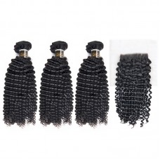 Uglam Virgin Hair Bundles With 4x4 Lace Closure Kinky Curly Sexy Formula