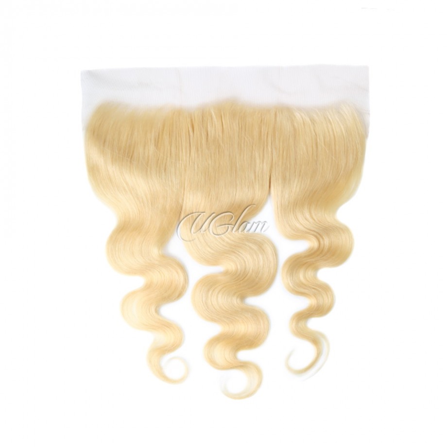 Uglam 13x6 Swiss Lace Frontal 613 Blonde Color Body Wave