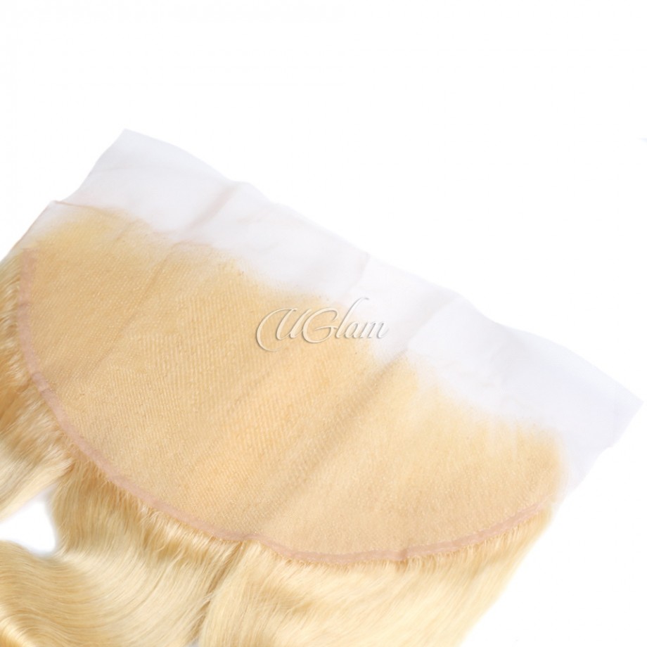 Uglam 13x6 Swiss Lace Frontal 613 Blonde Color Body Wave