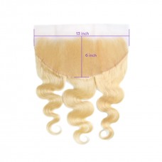 Uglam 13x6 Swiss Lace Frontal 613 Blonde Color Body Wave