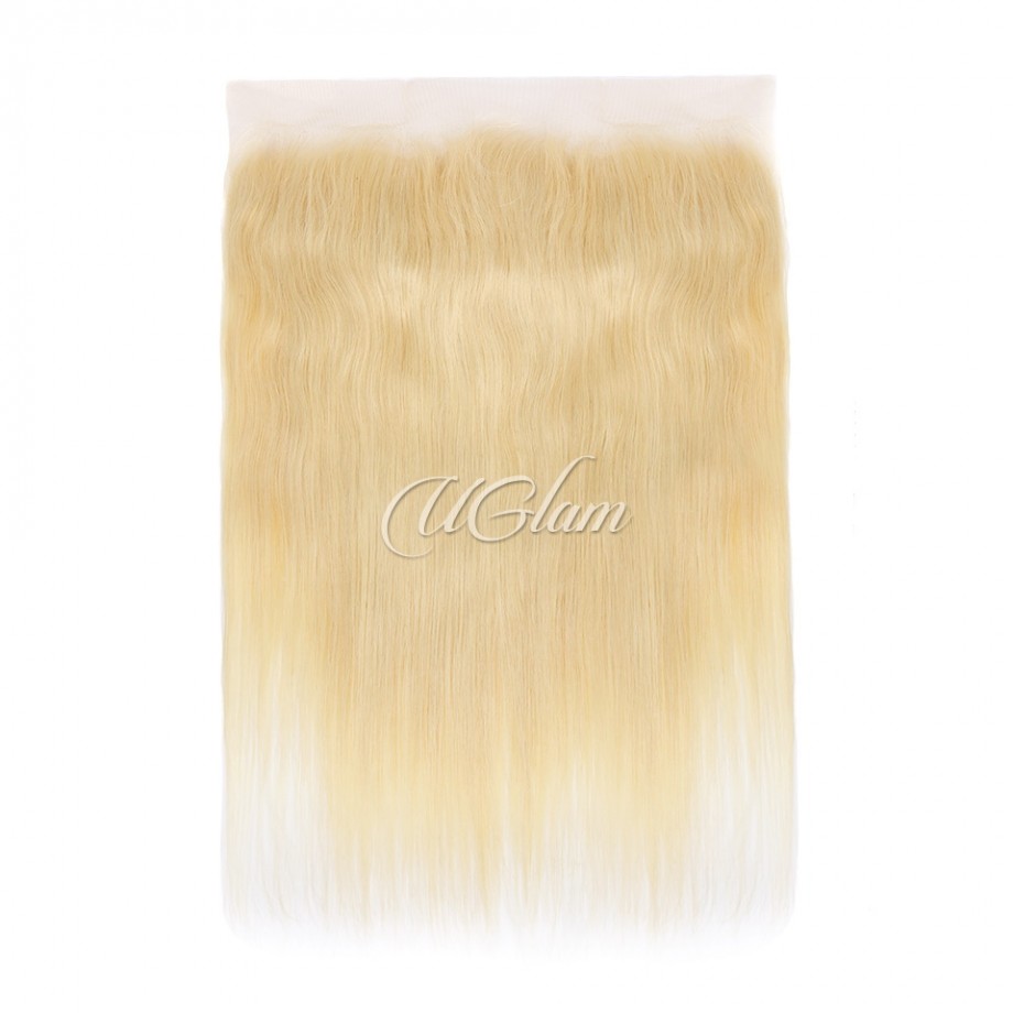 Uglam 13x6 Swiss Lace Frontal 613 Blonde Straight