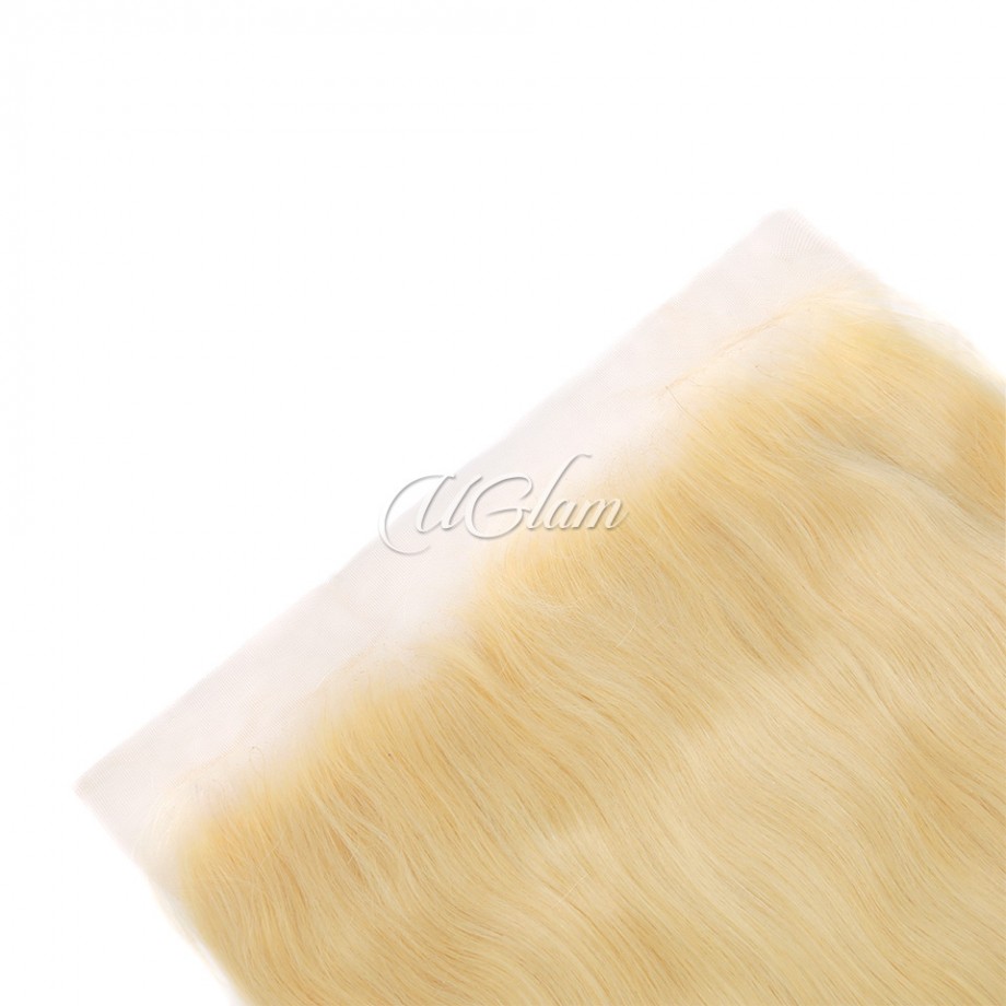 Uglam 13x6 Swiss Lace Frontal 613 Blonde Straight