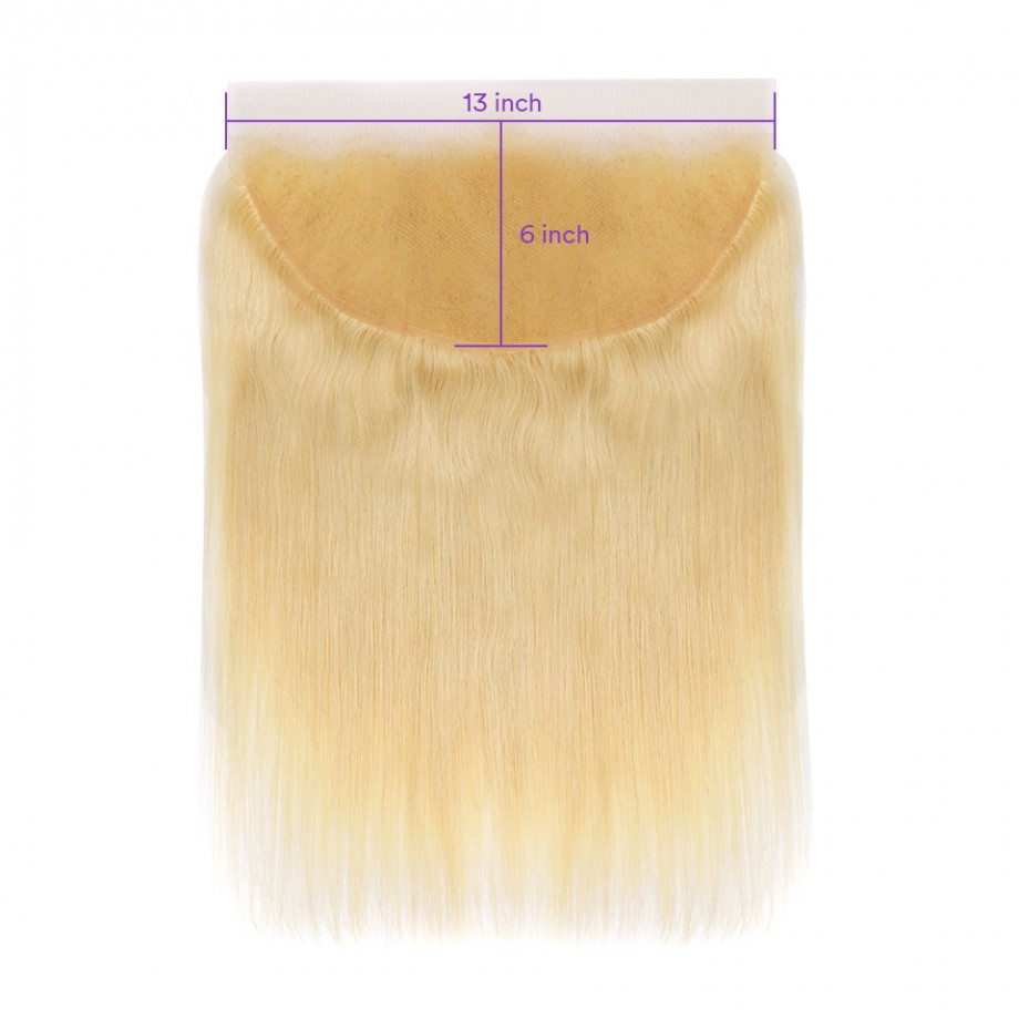 Uglam 13x6 Swiss Lace Frontal 613 Blonde Straight