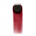 Uglam 4x4 Swiss Lace Closure Black Root And Red Color Straight