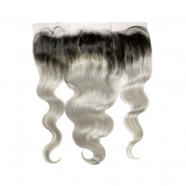 Uglam 13x4 Swiss Lace Frontal Closure 1B/Grey Color Body Wave