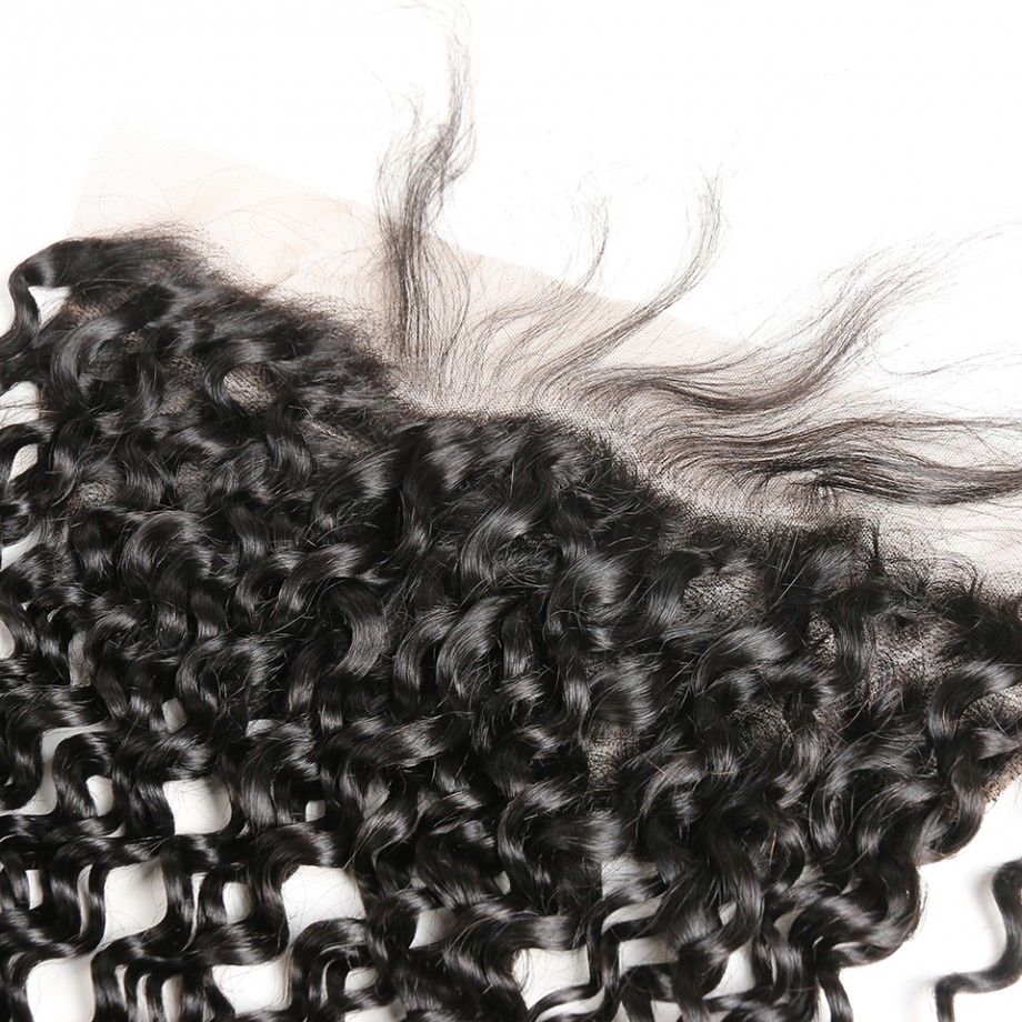 Virgin Hair 13X4 Water Wave Medium Brown Lace Frontal