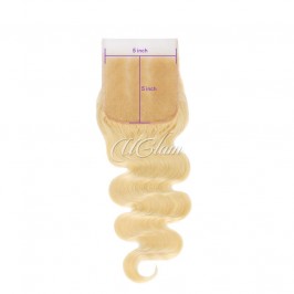  5x5 HD Blonde #613 Color Lace Closure Blonde Body Wave Human Hair