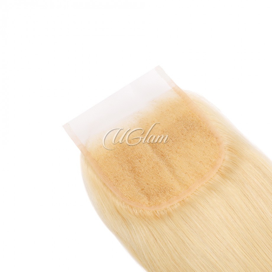 5x5 HD #613 Blonde Color Lace Closure Blonde Straight Human Hair