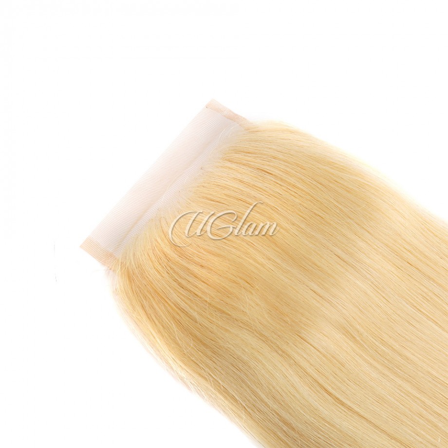 5x5 HD #613 Blonde Color Lace Closure Blonde Straight Human Hair