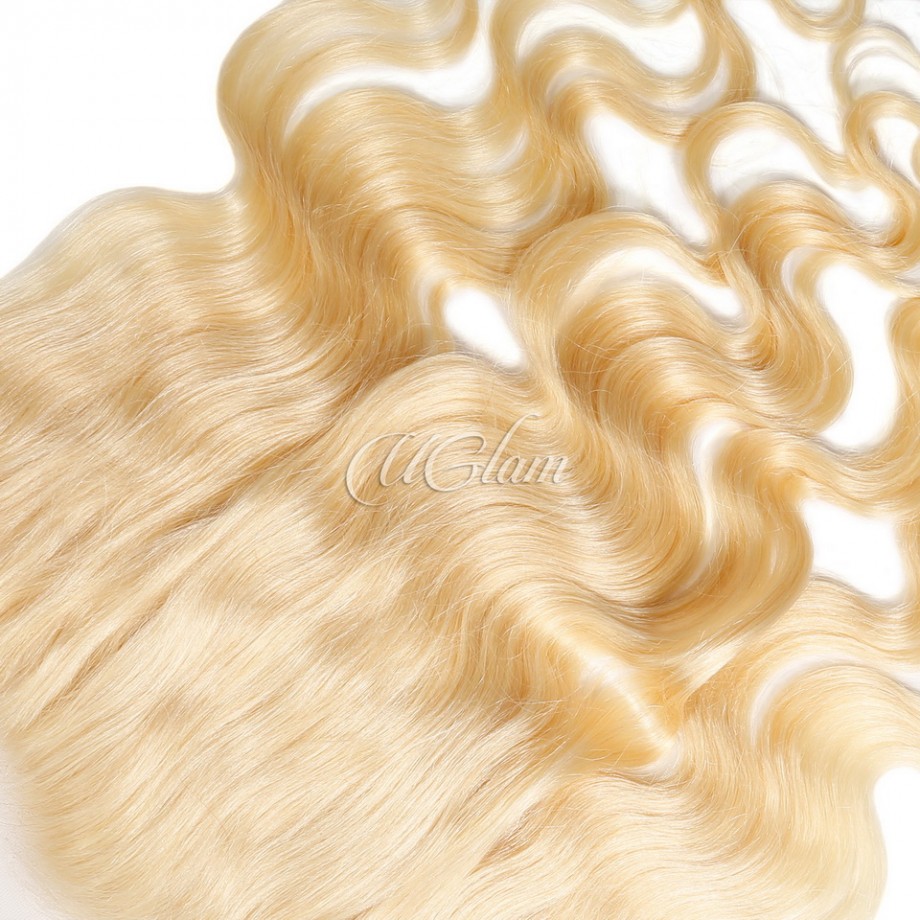 Virgin #613 Blonde Color 13x4 13x6  Transparent Lace Frontal Body Wave Human Hair
