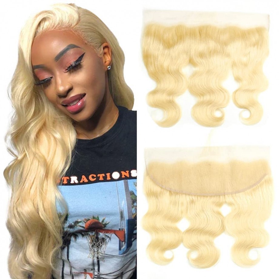 Virgin #613 Blonde Color 13x4 13x6  Transparent Lace Frontal Body Wave Human Hair