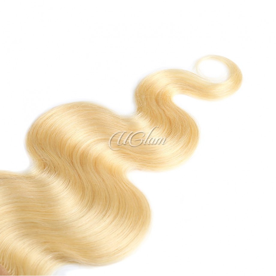 Uglam 4X4/5X5/6X6 Swiss Lace Closure Blonde #613 Color Body Wave
