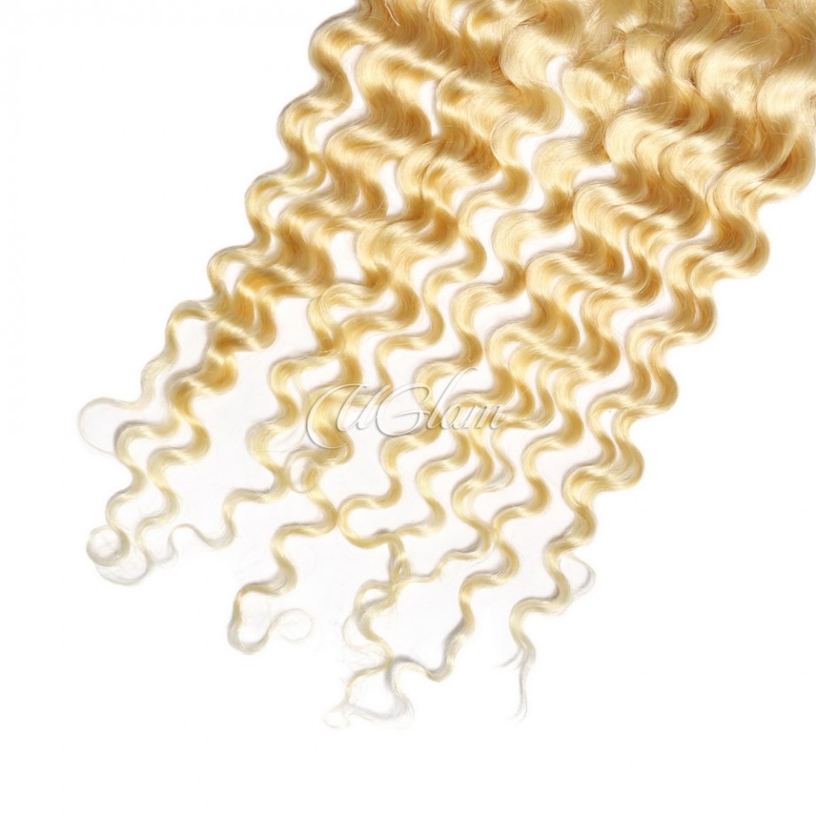 4X4/5X5/6X6  Lace Closure Blonde #613 Color Deep Wave Virgin Human Hair