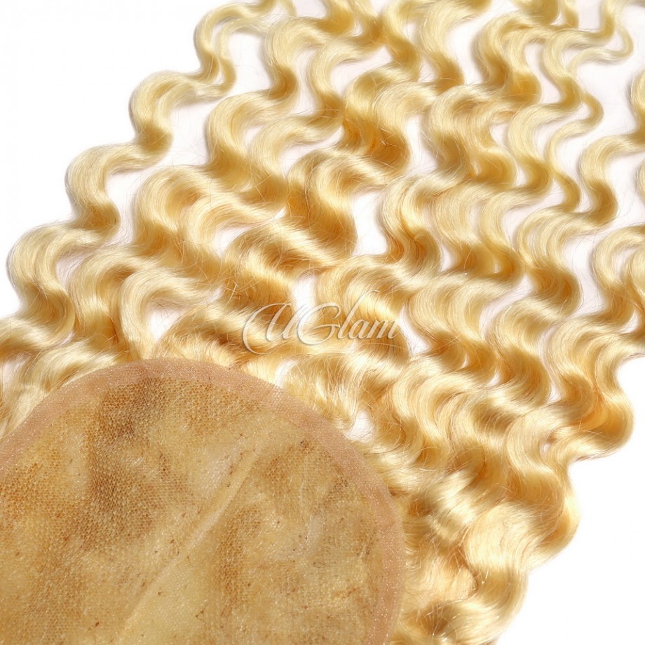 4X4/5X5/6X6  Lace Closure Blonde #613 Color Deep Wave Virgin Human Hair