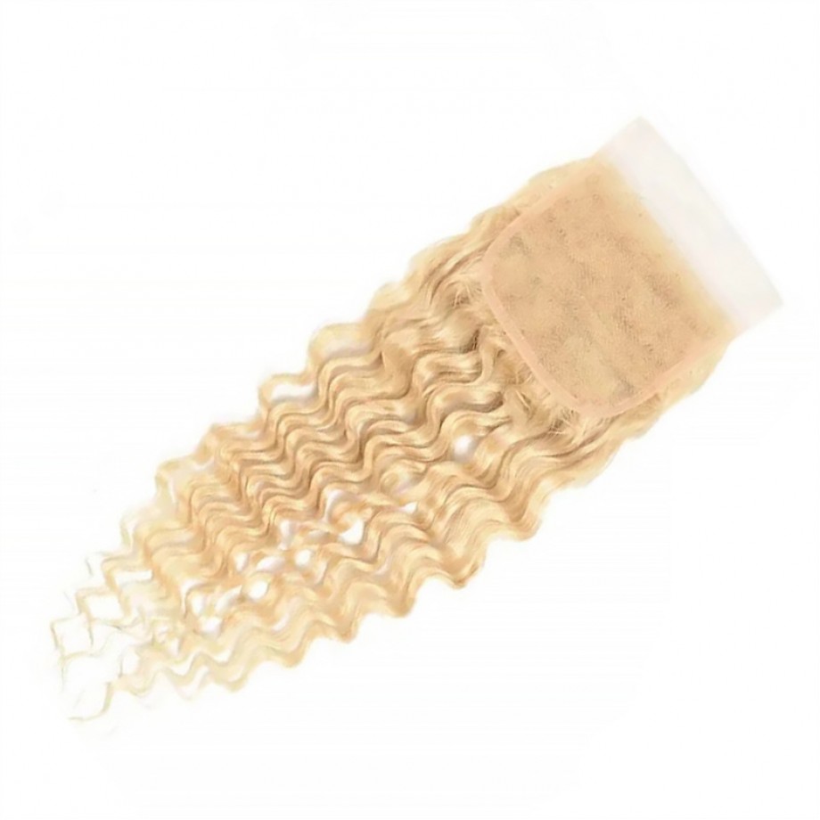 4X4/5X5/6X6  Lace Closure Blonde #613 Color Deep Wave Virgin Human Hair