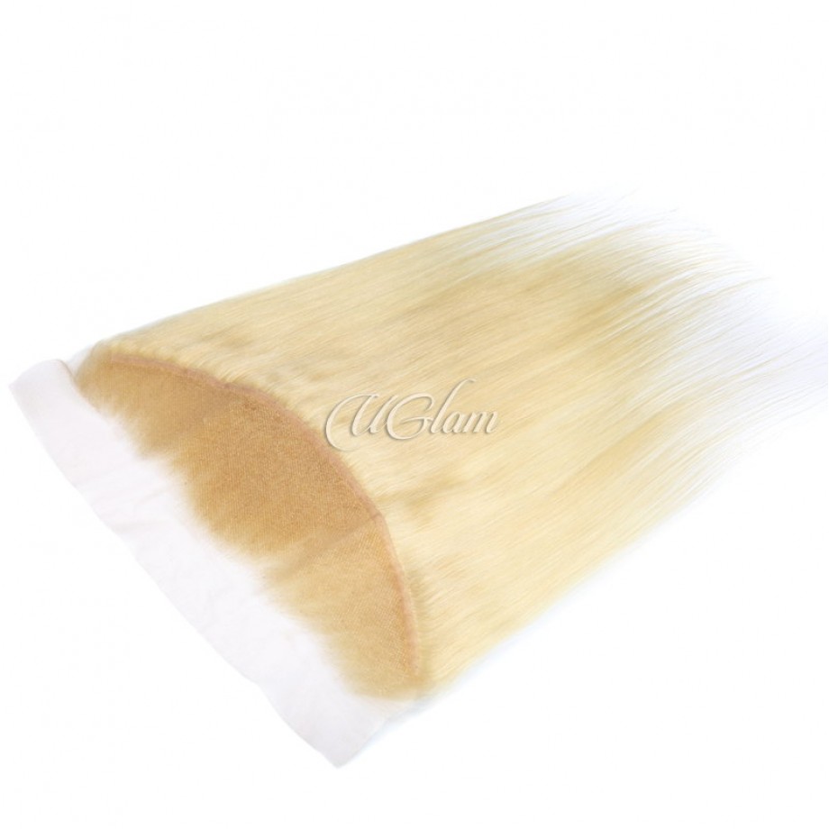 Uglam 13x4 Transparent Lace Frontal Closure Blonde #613 Color Straight