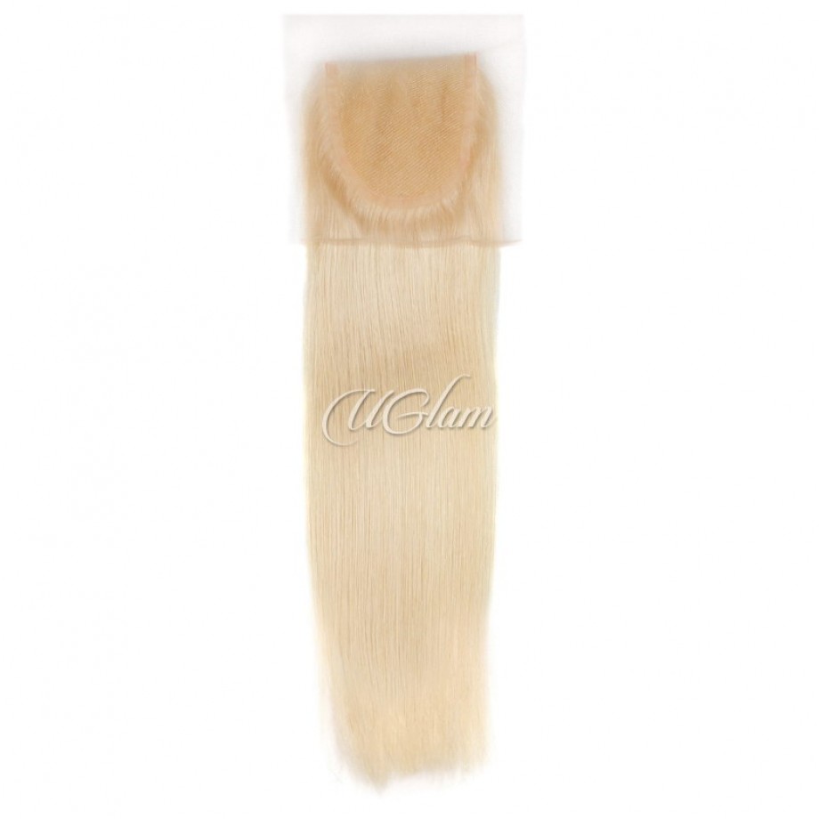 Uglam 4X4 /5X5/ 6X6 Swiss Lace Closure Blonde #613 Color Straight (Length Of 6X6 Closure 12 Out Of Stock)