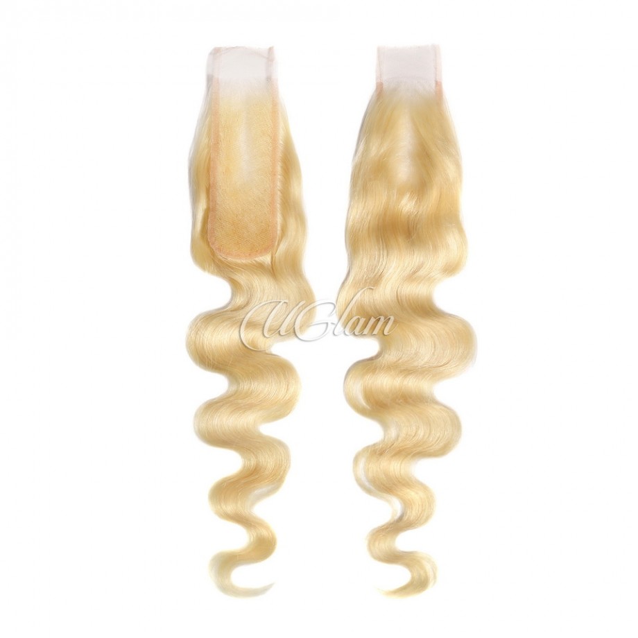 Uglam 613 Blonde 2X6 HD Closure Body Wave