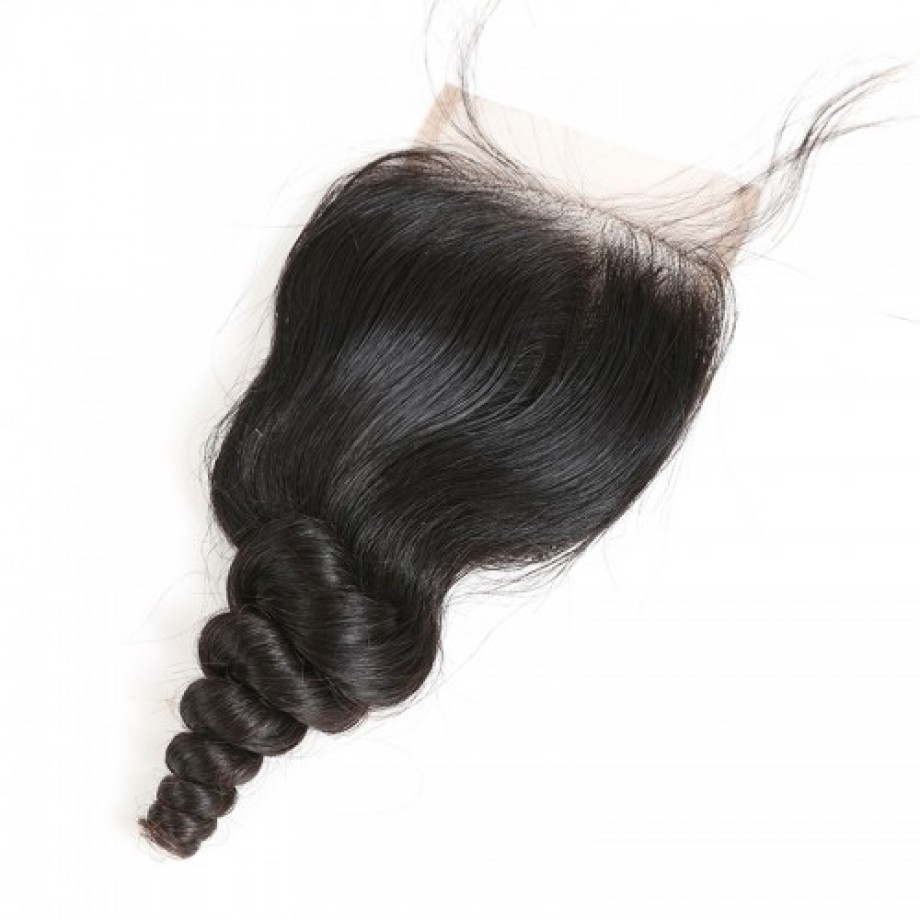 4x4 5x5 6x6 7x7  Transparent Lace Closure Loose Wave Virgin Human Hair
