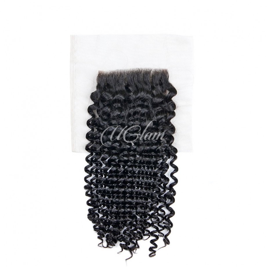 Uglam 4x4 Swiss Lace Closure Kinky Curly