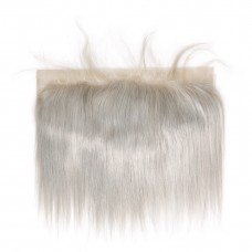 Uglam 13x4 Swiss Lace Frontal Closure Silver Grey Color Straight