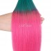 Uglam Ombre Blue Coral and Baby Pink Color Straight Bundles Deal